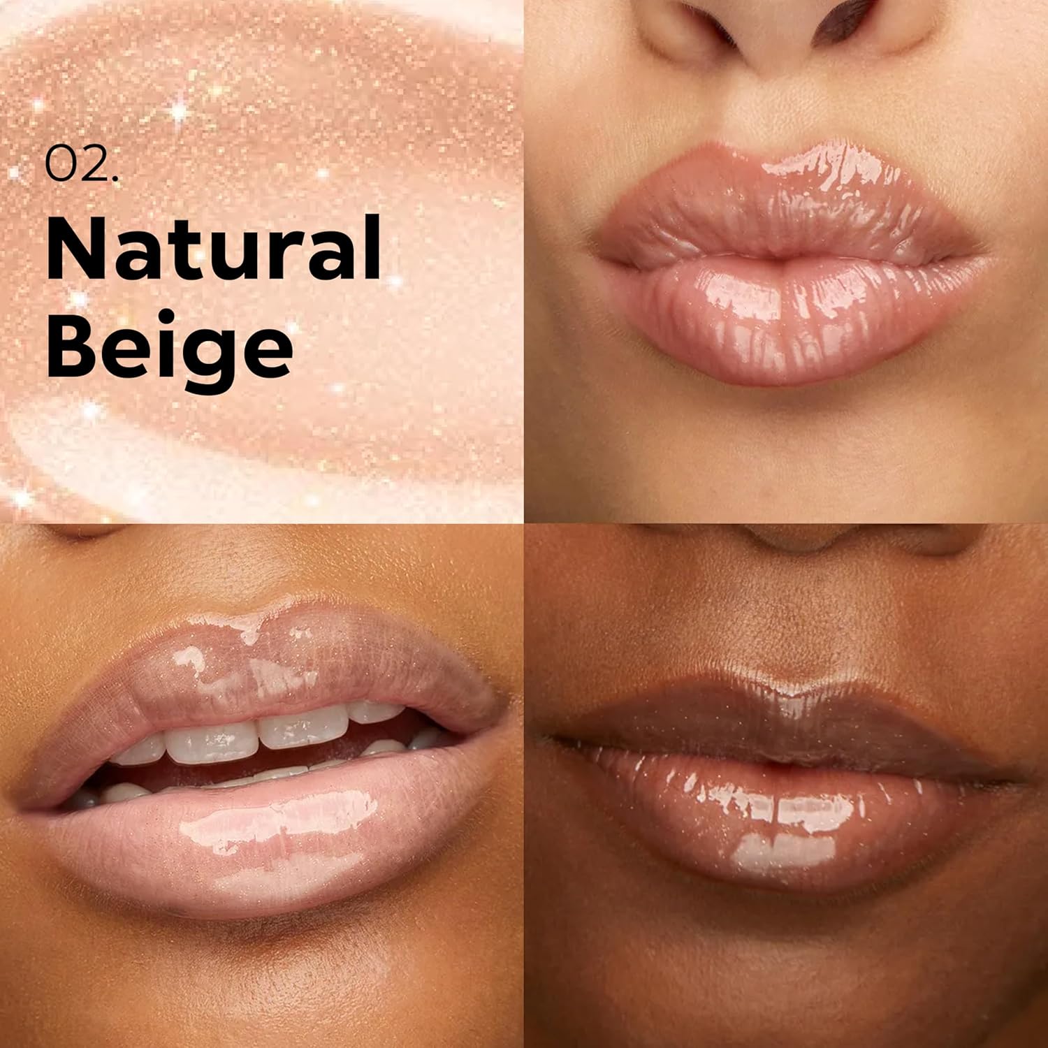KIKO Milano 3D Hydra Lip Gloss – High Shine, Hydrating, Plumping, Non-Sticky, Moisturizing Lip Makeup Color:02 Natural Beige