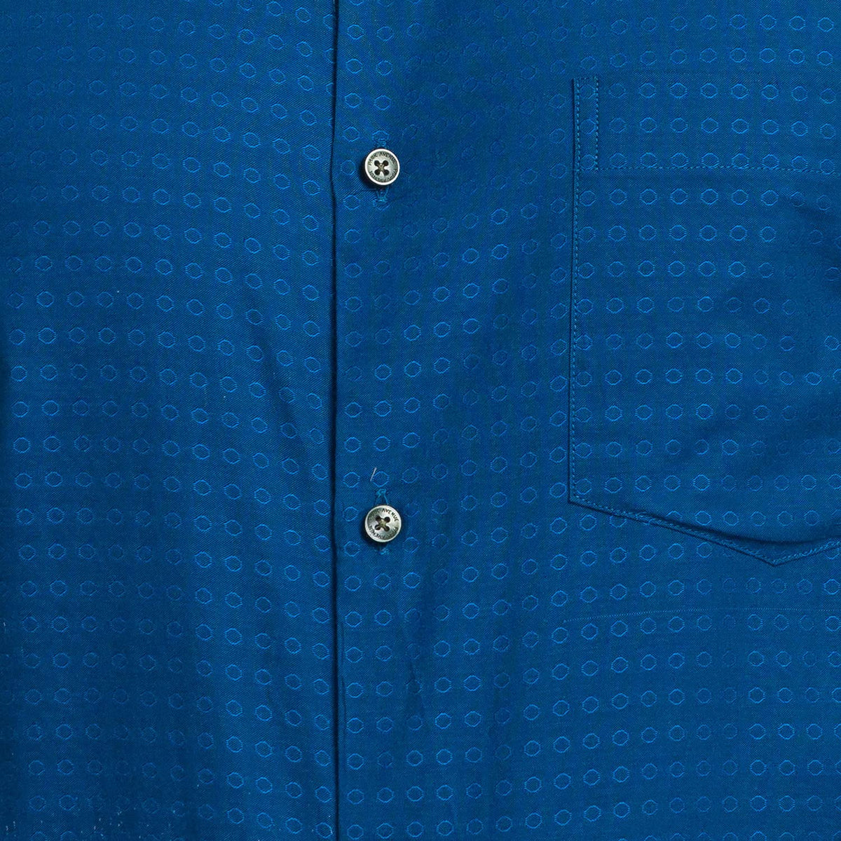 Park Avenue Men's Pure Cotton Structure Pattern Slim Fit Semi Cutaway Collar Full Sleeve Ceremonial Shirt 40 Fancy Blue