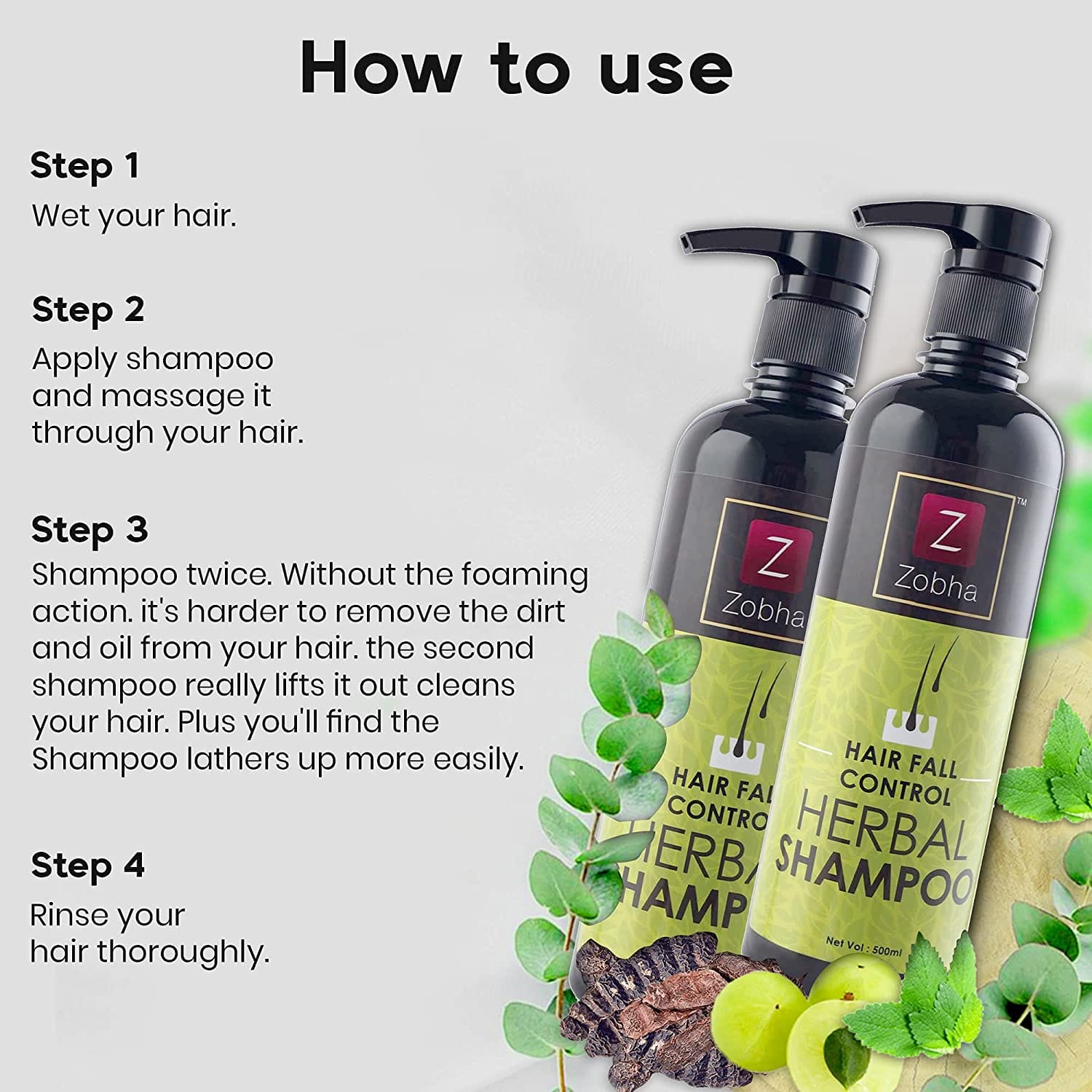 Zobha - Hair Fall Control Herbal Shampoo (500mL)