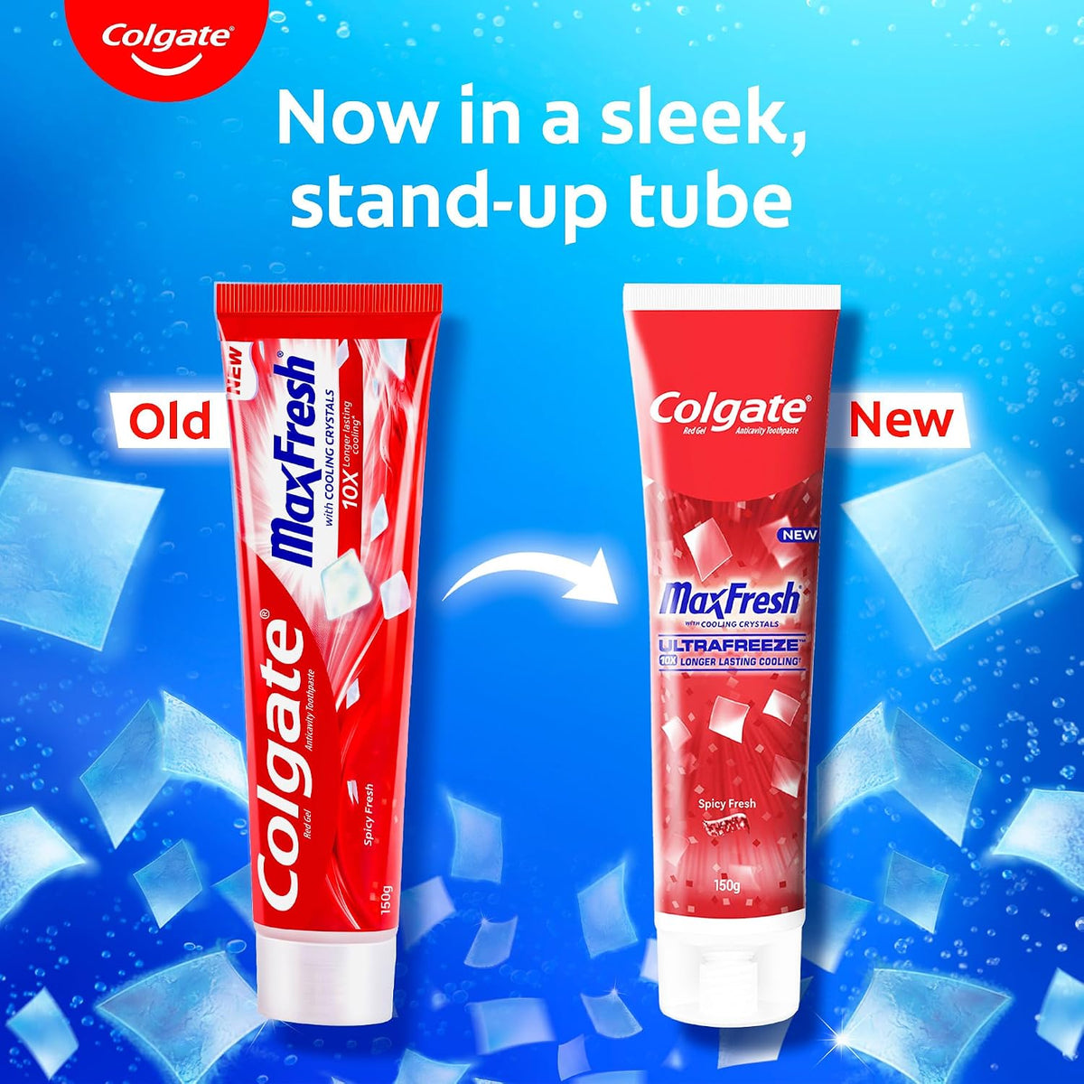Colgate MaxFresh Bad Breath Treatment Toothpaste, Red Gel Paste with Menthol for Super Fresh Breath, 150g (Spicy Fresh)