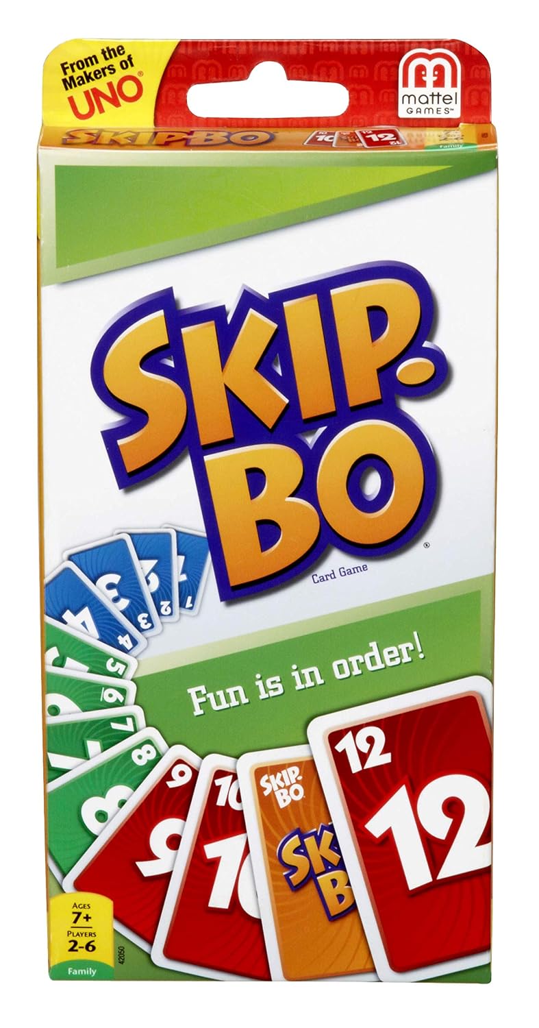 Mattel Games Phase 10 Card Game, Multi Color Skip Bo Card Game