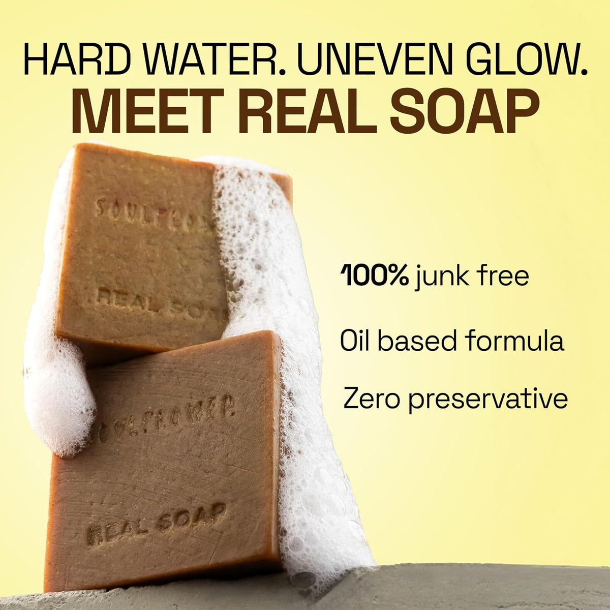 Soulflower Shining Sandalwood Soap For Daily Cleansing | Tan Removal & Skin Brightening Natural Bathing Bar For Hard Water With Ashwagandha, Tulsi, Neem & Shea