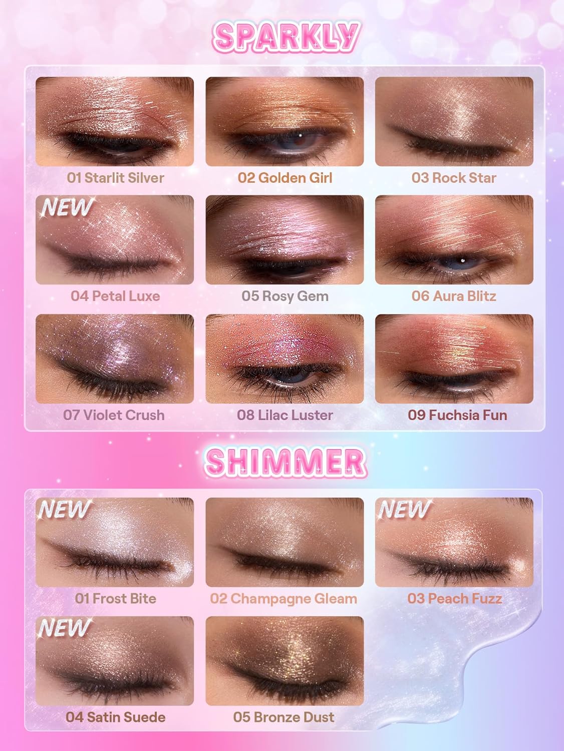 SHEGLAM Crystal Jelly Glaze Stick for Eyeshadow-03 Peach Fuzz