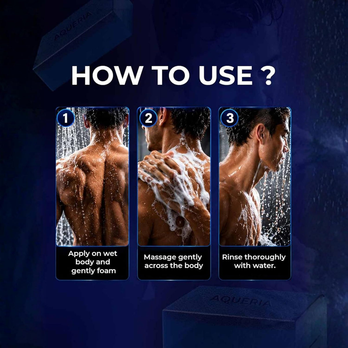 Aqueria De-Tan & Brightening 2-in-1 Bath Soap for Men | Cool water perfume | Tan Removal, Skin Brightening & Gentle Exfoliation | Dual-Sided Scrub & Smooth Soap