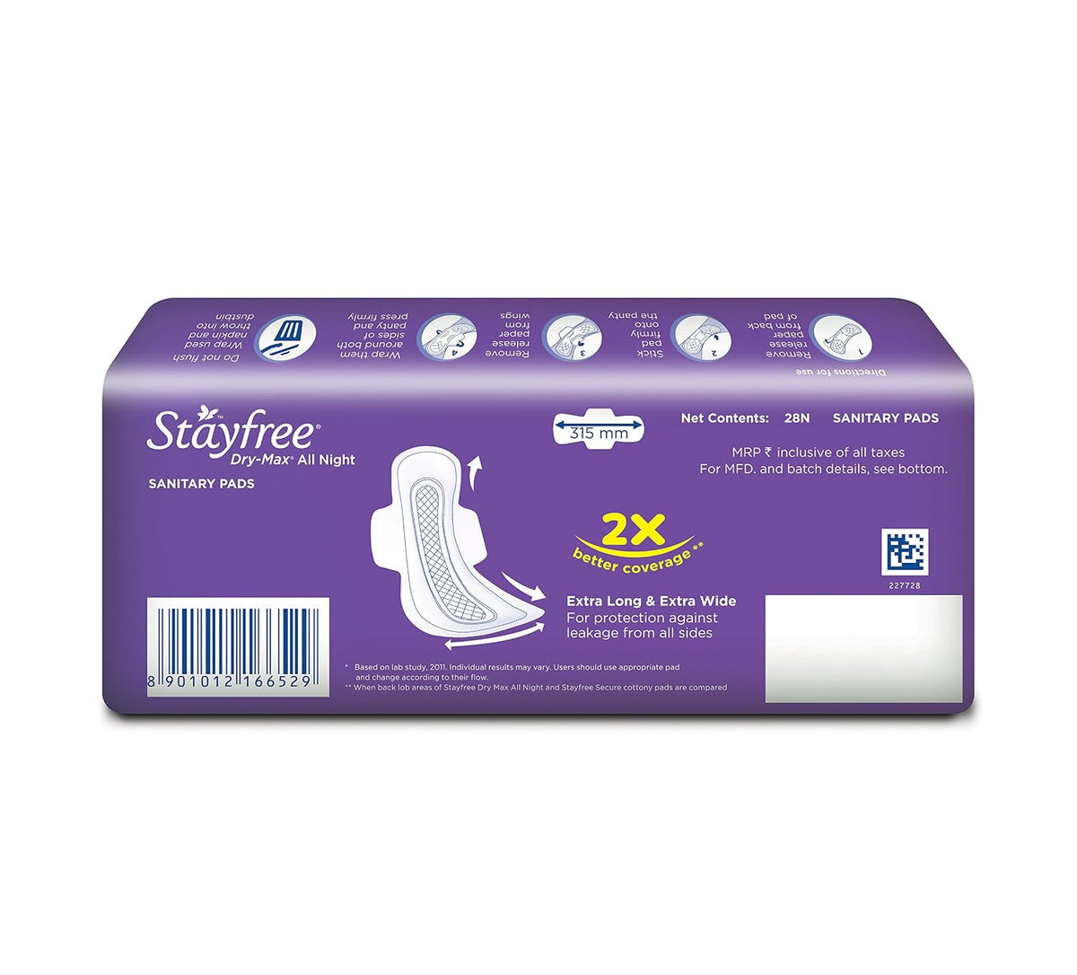 Stayfree Dry Max All Night Sanitary napkins (28 Count) & Stayfree Advanced XL All Night Sanitary napkins (28 Count)