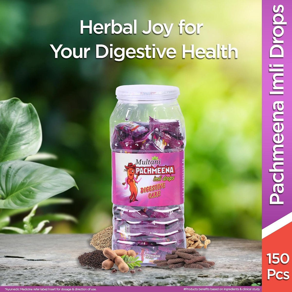 Multani Pachmeena (150 Pieces) Imli Candy for Digestive Care | Tangy Tamarind (Imli) Digestive Candy | After Meal Mouth Freshener | Traditional Ayurvedic Pachak
