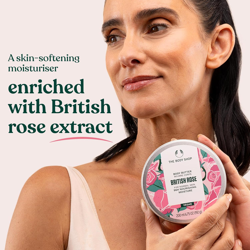 The Body Shop British Rose Body Butter – Nourishing & Moisturizing Skincare for Normal Skin – Vegan – 6.75 oz