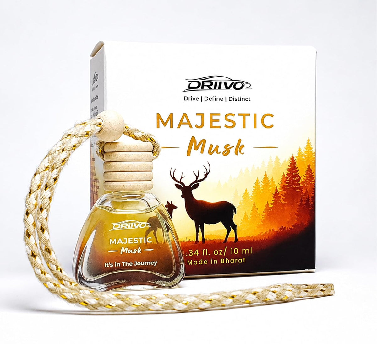 Luxury Car Hanging Perfume Combo Pack of 2 (Majestic Musk & Lavender Lush), Long Lasting Car Air Freshener, Alcohol-Free, Pet-Friendly, 10ml Each