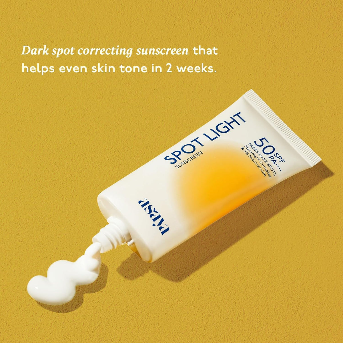 ASAYA | Spot Light Depigmenting Sunscreen SPF 50 PA++++ | In-VIVO Tested | Niacinamide + Licorice Extract | Oil-Free, No White Cast, Daily Sunscreen For All Ski
