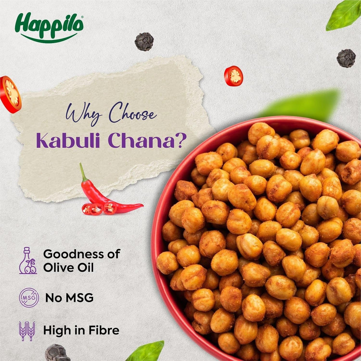 Happilo Premium Super Snack Magic Masala Chickpeas 110g, Crunchy and Delicious, Super Healthy 110 g (Pack of 1)