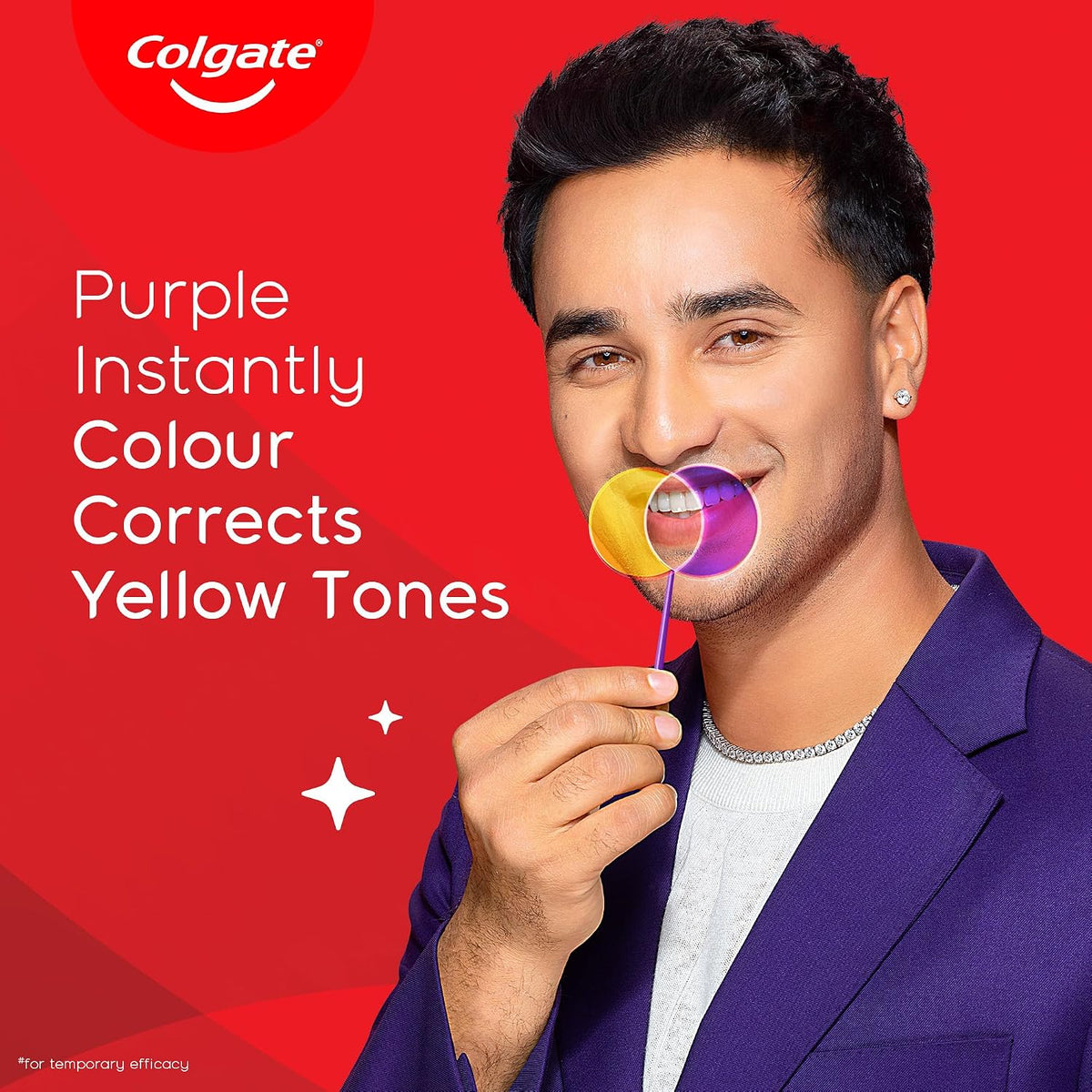 Colgate Visible White Purple Toothpaste for Teeth Whitening, Colgate Toothpaste with Fluoride, Tooth Paste Helps Remove Surface Stains, Whitens Yellow Teeth, En