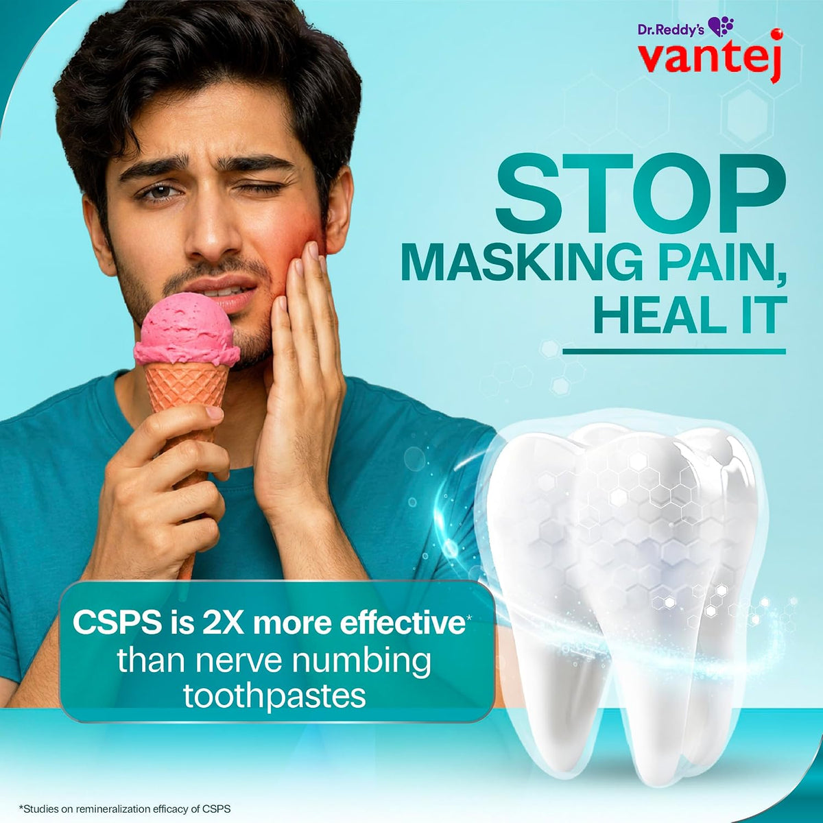 Dr. Reddy's Vantej Sensitivity Protection Toothpaste | Long-Lasting Protection for Sensitive Teeth| Nourishes & Protects Teeth | Helps Restore Enamel with Essen