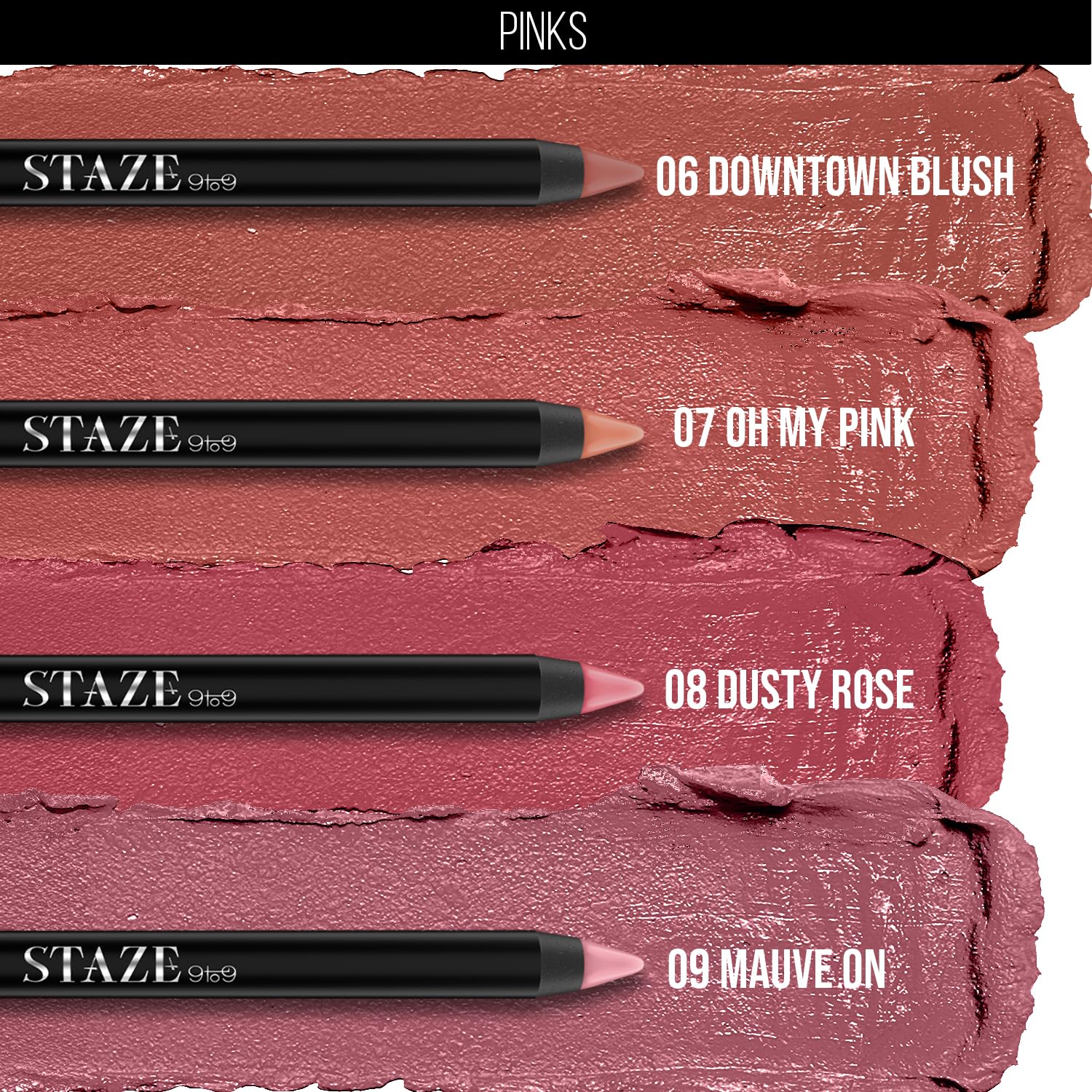 Staze Pout On Lip Crayon Lipstick High Pigment Matte Finish Long-Lasting & Waterproof With Vitamin E & Jojoba Oil Smudgeproof Sharpenable Lip Crayon 01 Nude Whisper 3.5g