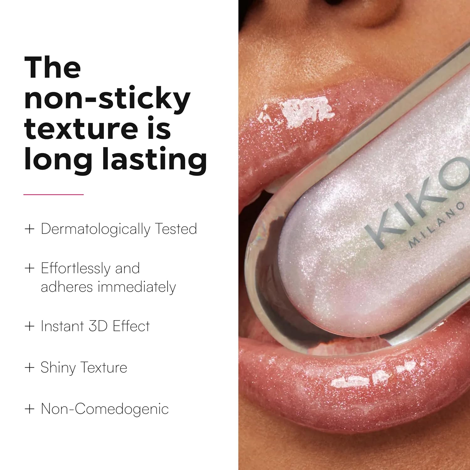 KIKO Milano 3D Hydra Lip Gloss – High Shine, Hydrating, Plumping, Non-Sticky, Moisturizing Lip Makeup Color:31 Pearly Shell