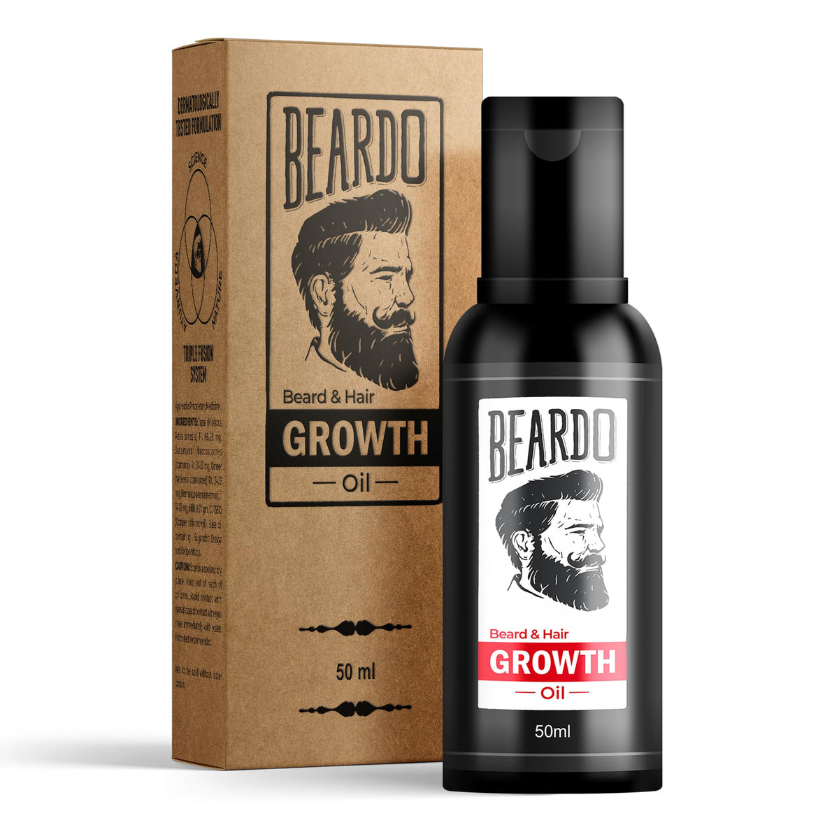 Beardo Beard and Hair Growth Oil - 50 ml for faster beard growth and thicker looking beard | Natural Actives Only | No Harmful Chemicals Beard Oil-50ml