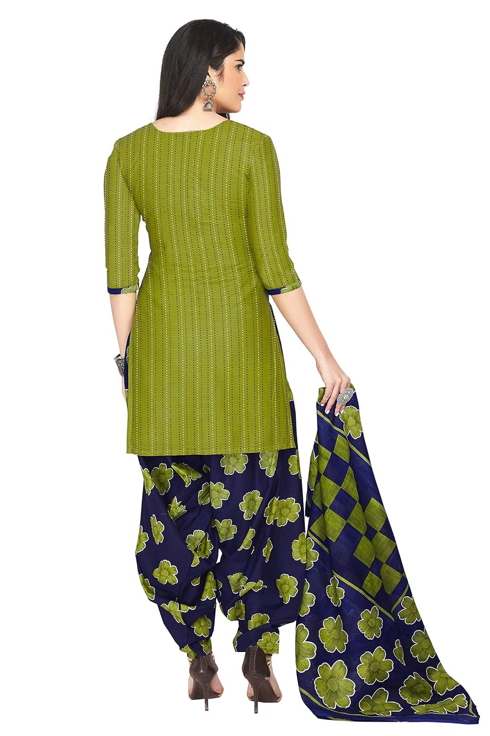 Miraan Cotton Printed Readymade Salwar Suit For Women (MIRAANSANRAN1466) S Green