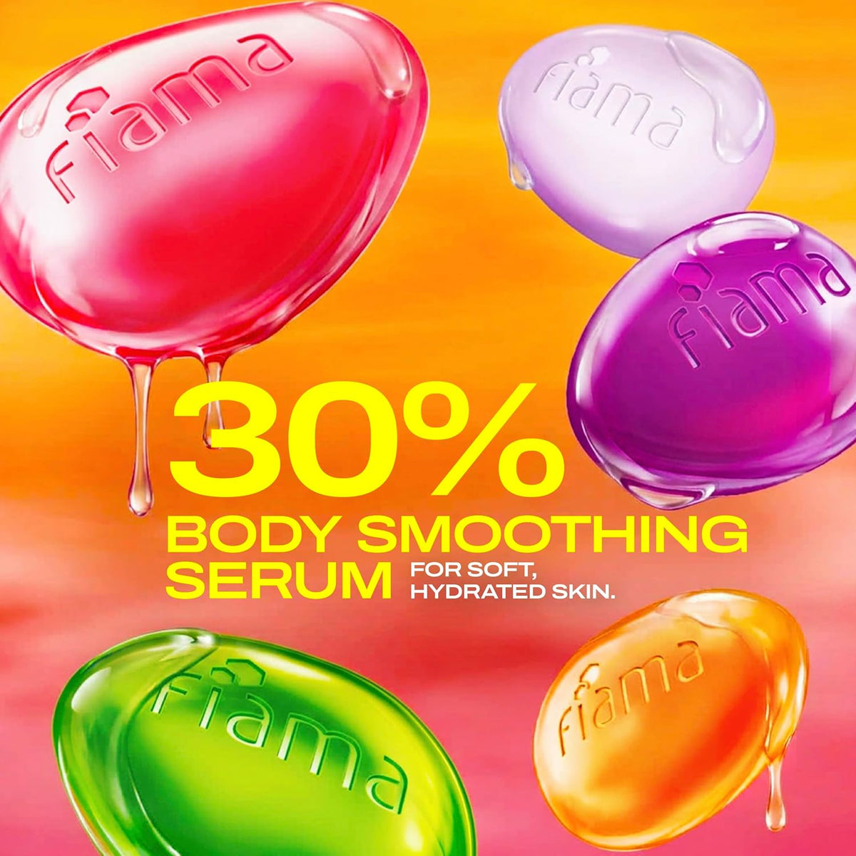Fiama Gel Bar Mega Celebration Pack 1kg (125g Pack of 8) | 8 Unique Soap Variants | Moisturised Skin with 30% Smoothing Body Serum | Bathing Soap Gift Set for W