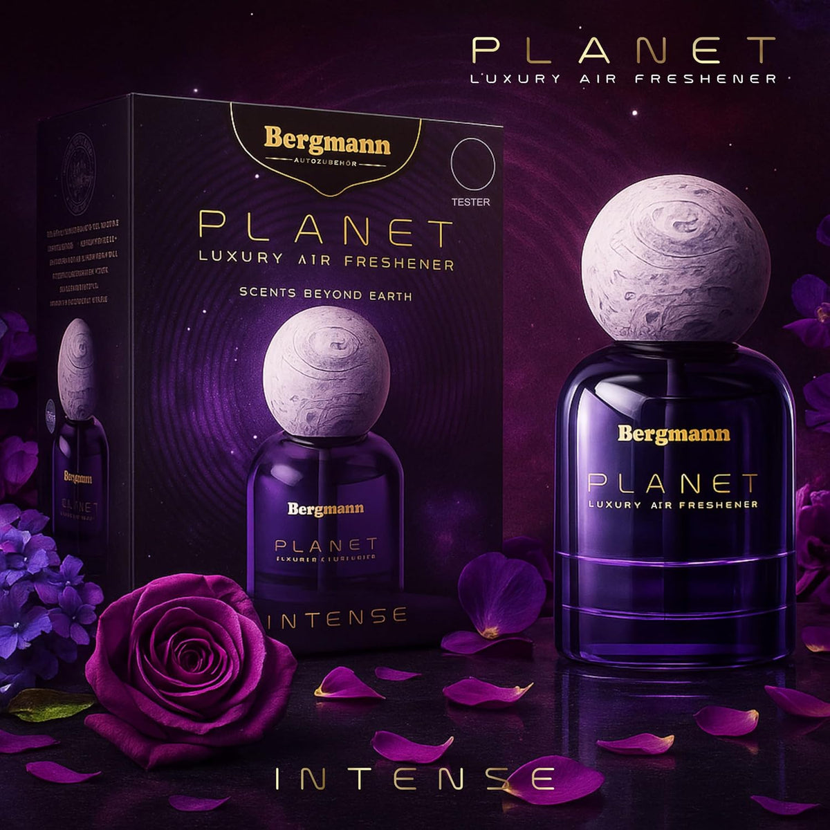Bergmann Planet Luxury Car Perfume, Car Air Freshener, For Car & Home, Alcohol-free, Long-Lasting upto 90 days, COLOGNE, 110ml