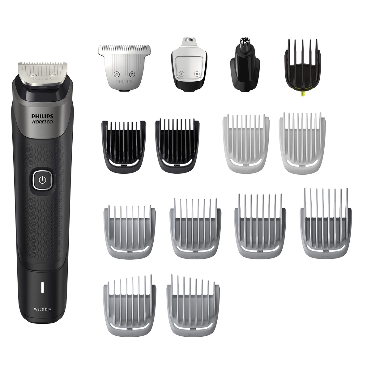 Norelco Philips Multigroom Series 5000 18 Piece, Beard Face, Hair, Body Hair Trimmer For Men - No Blade Oil Needed, Mg5910/49 Latest Version