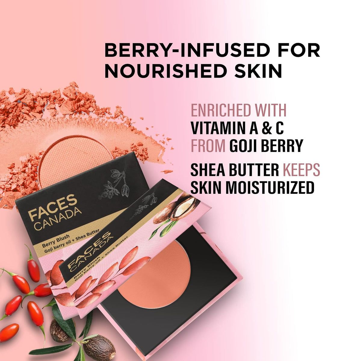FACES CANADA Berry Blush - Love Vibes Only 03, 4g | Lightweight Long Lasting Ultra-Matte HD Finish | Silky Smooth Texture | Melts Effortlessly & Buildable | Abs