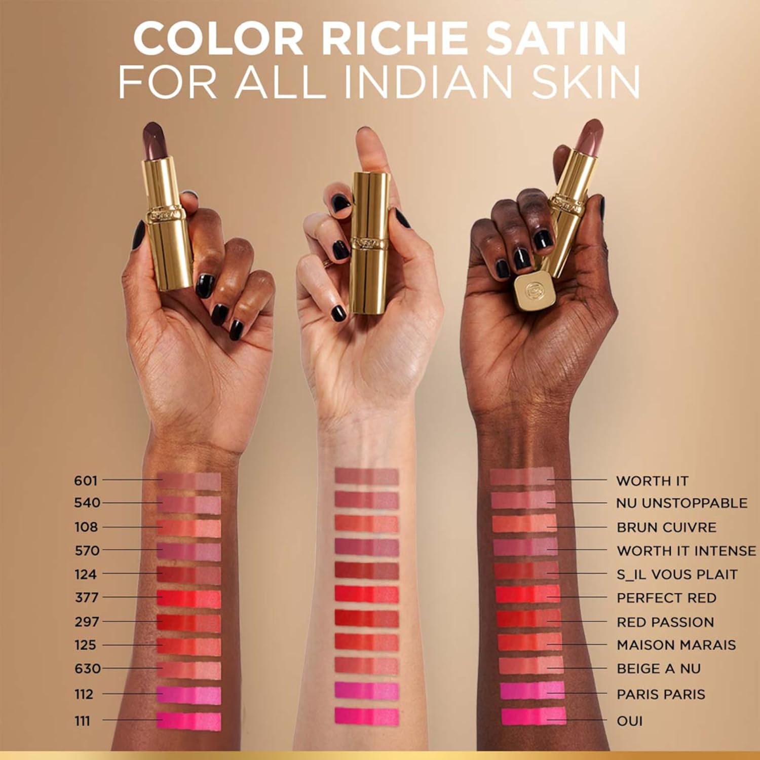 L’Oréal Paris Color Riche Satin Lipstick- 108 Cuirve, 4.3 gm