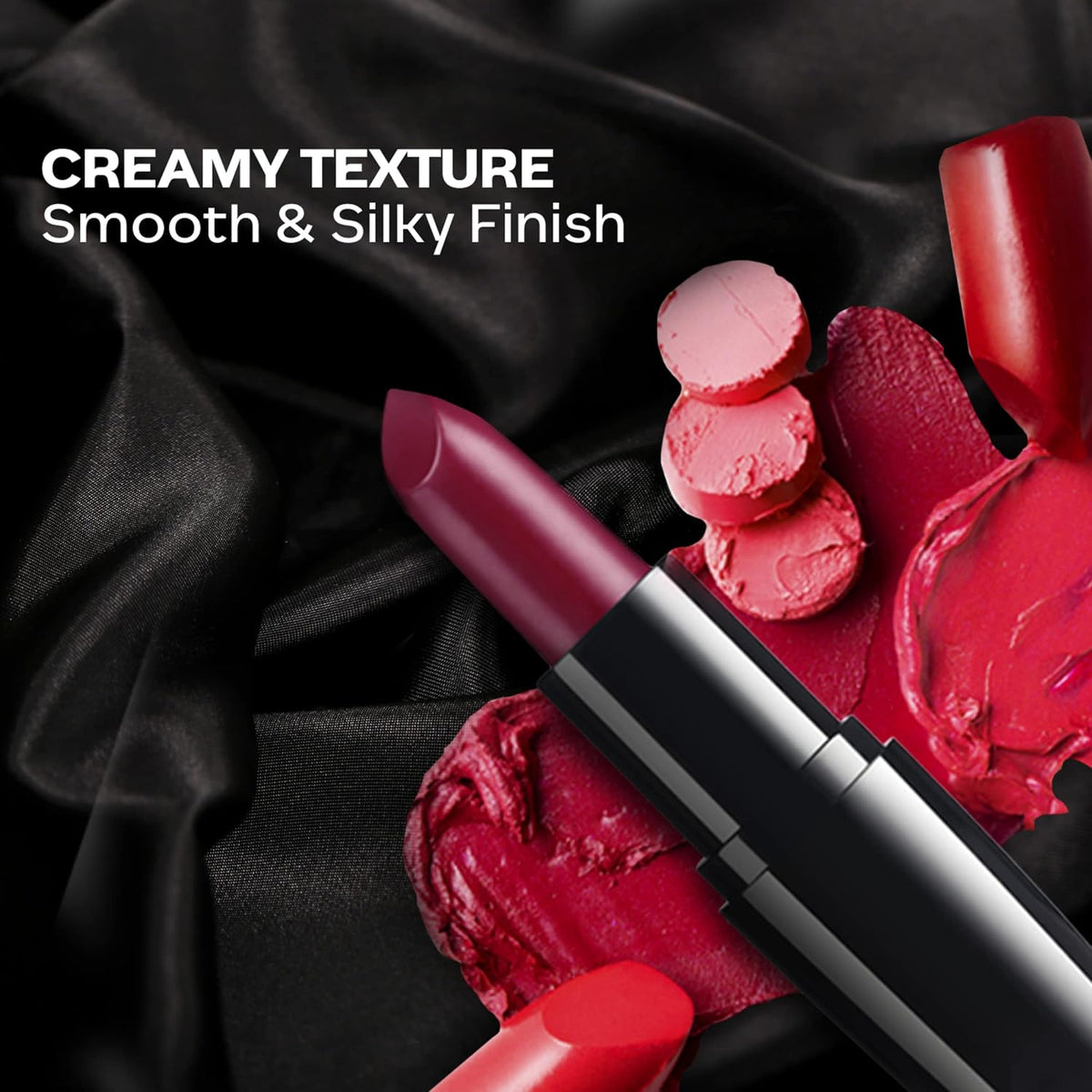 FACES CANADA Weightless Creme Finish Lipstick - Imperial Plum (Plum), 4g | Creamy Finish | Smooth Texture | Long Lasting Rich Color | Hydrated Lips | Vitamin E,