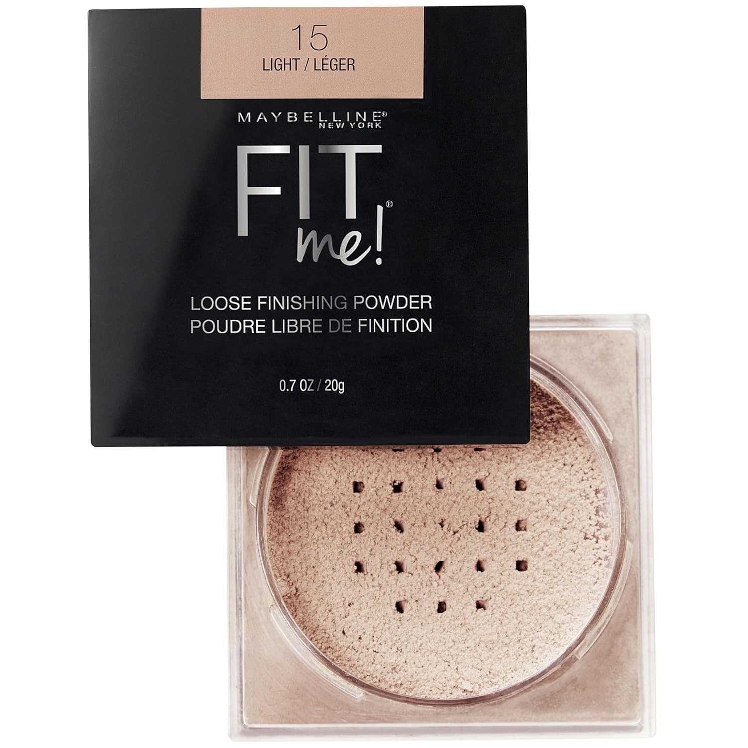 Maybelline New York Fit Me Loose Finishing Powder, Silky and Lightweight, Natural-looking skin, Quick blendable skin-friendly flawless makeup Loose Powder - 15 Light|20 grams