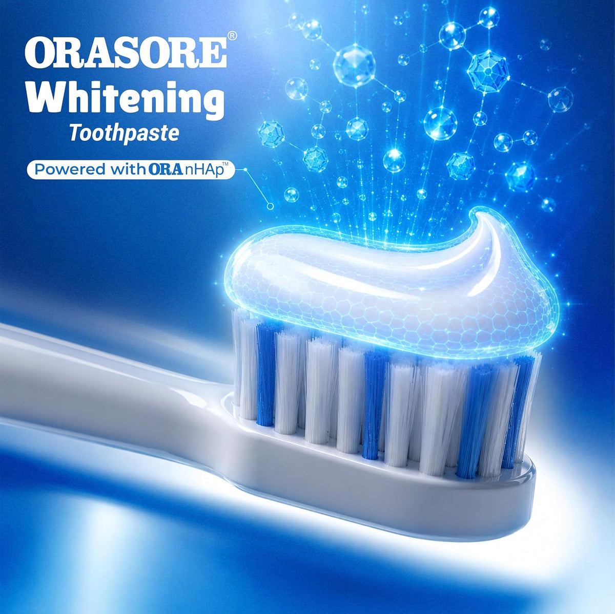 Orasore Whitening Toothpaste 50gm with nHAp | Peroxide-Free | Enamel Remineralizer | Natural Extracts to Reduce Sensitivity, Fight Cavities & Remove Gum Disease