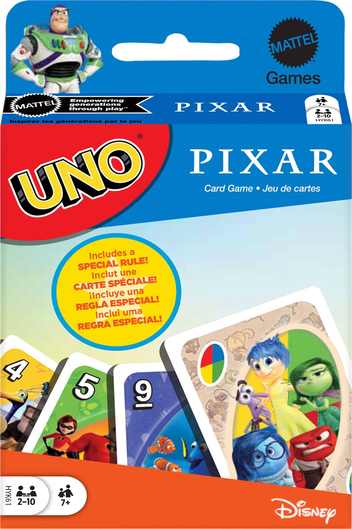 Mattel Games UNO Pixar Card Game, Ages 7+, 2-10 Players
