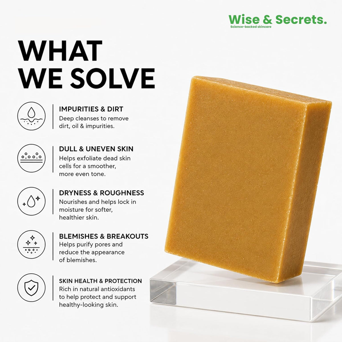 WISE & SECRETS Multani Mitti Face Soap 100GM | Nourishing Face Soap For All Skin Type | 100% Pure Organic & Natural