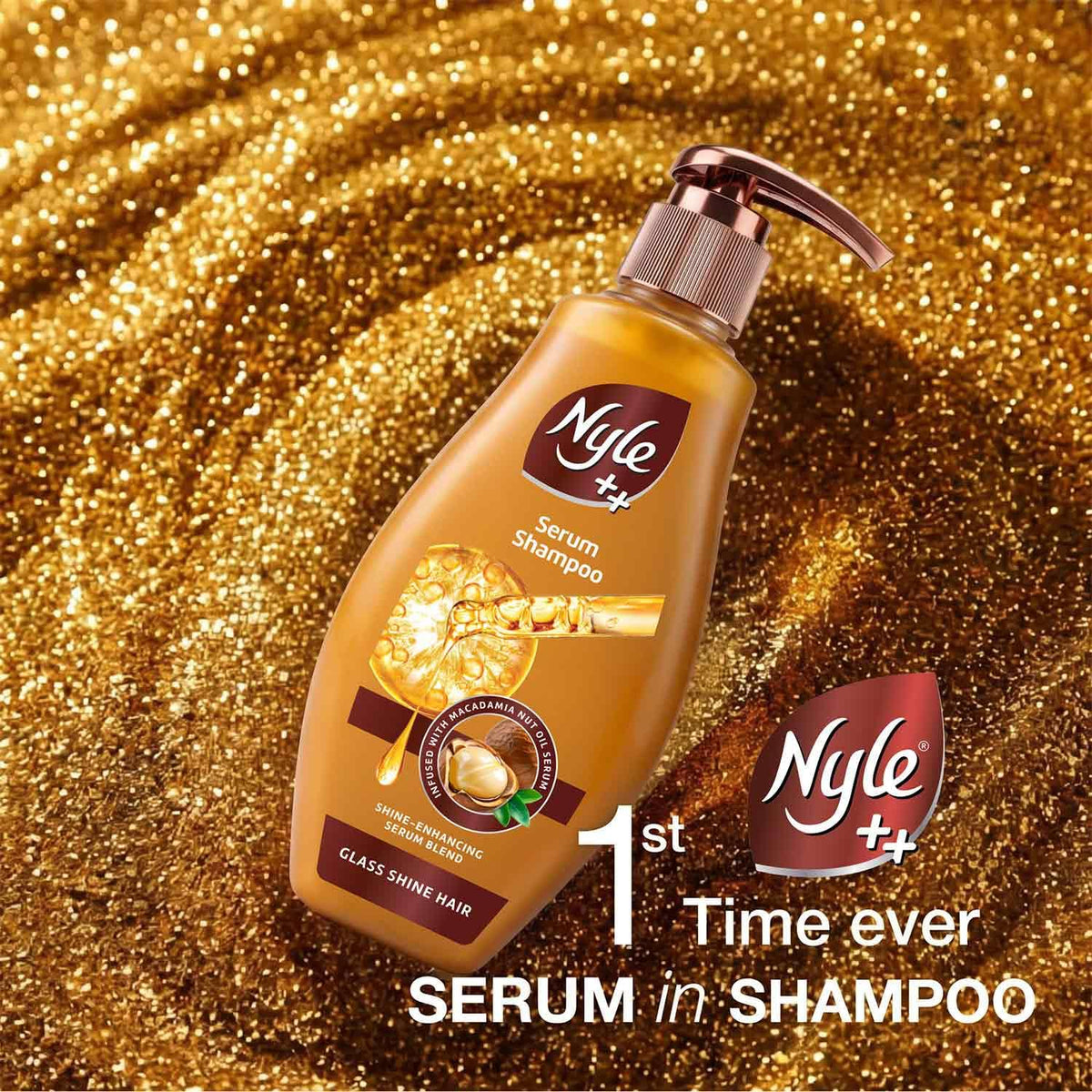 Nyle Serum Shampoo|Glass Shine Hair | Macadamia Oil |340ml 340 ml (Pack of 1)