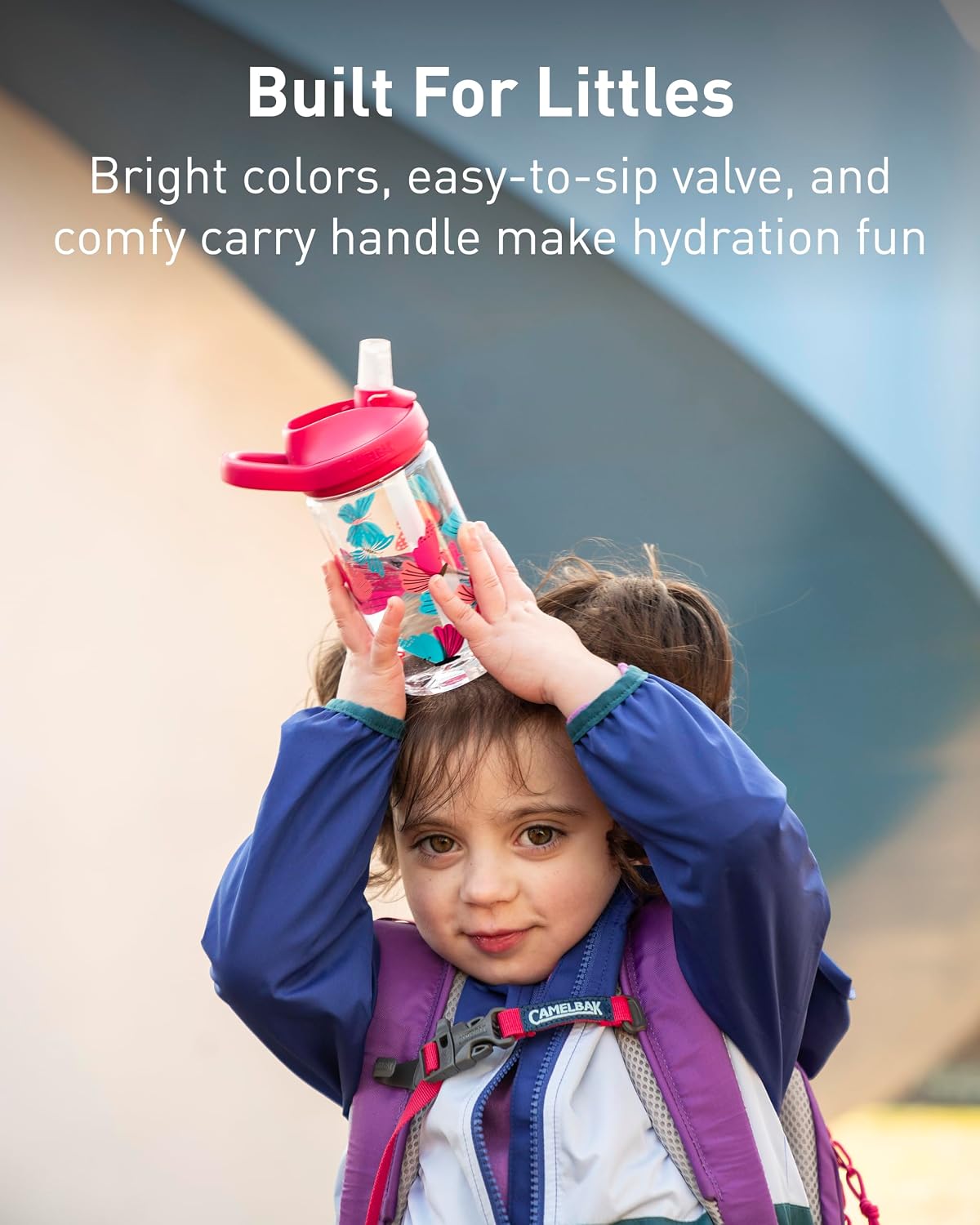 CamelBak Eddy+ Kids Bite Valve Water Bottle 14oz, Explorer Patches Explorer Patches 14 Ounces