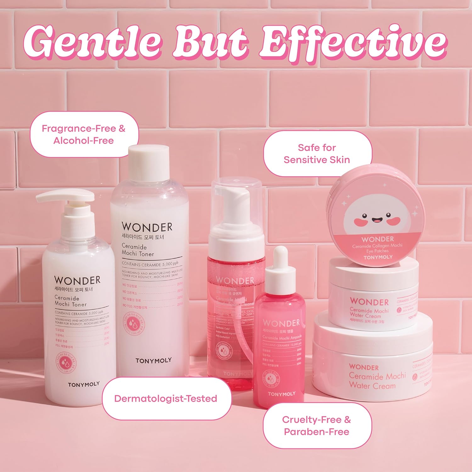 TONYMOLY Wonder Ceramide Mochi Milky Toner – 5,000 ppb Ceramide Barrier Repair Toner for Dry & Sensitive Skin – Hydrating Korean Glass Skin Essence, 16.9 fl oz / 500ml Value Size