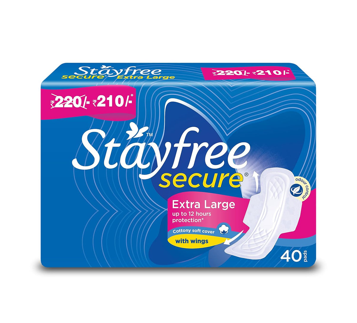 Stayfree Secure XL Cottony Sanitary napkins with Wings (40 Count) & Stayfree Advanced XL All Night Sanitary napkins (28 Count)