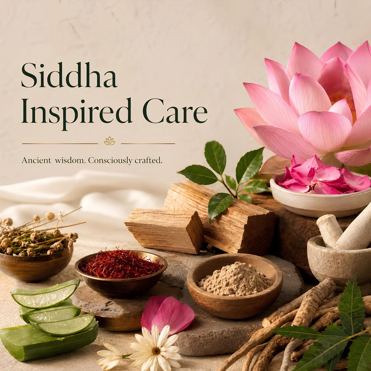 Body Butter | Siddha Inspired Deep Moisturising Body Butter with Lotus, Rose, Saffron, Sandalwood & Sweet Almonds | For Dry Skin, Certified Organic, 100% Natura
