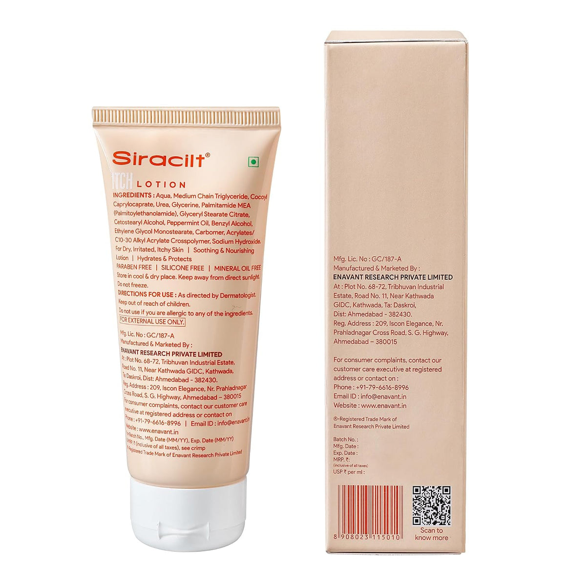 SIRACILT-ITCH Lotion Moisturizer for soothing dry, itchy, eczematic skin, Anti-inflammatory, Paraben & Sulphate Free, 100ML