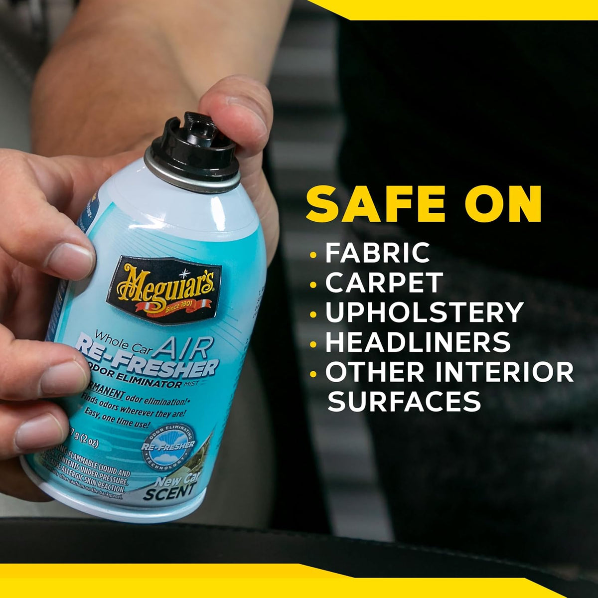 Meguiar's® Whole Car Air Re-Fresher | Eliminates permanent Odour | produces new car scent | One time solution for removing any strong odour