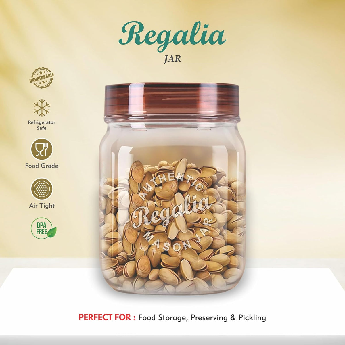 Java Regalia Plastic Storage Jar and Container Set, Airtight & BPA Free Containers for Kitchen Storage, Grocery Kitchen Container Stoarge, Multipurpose Transpar