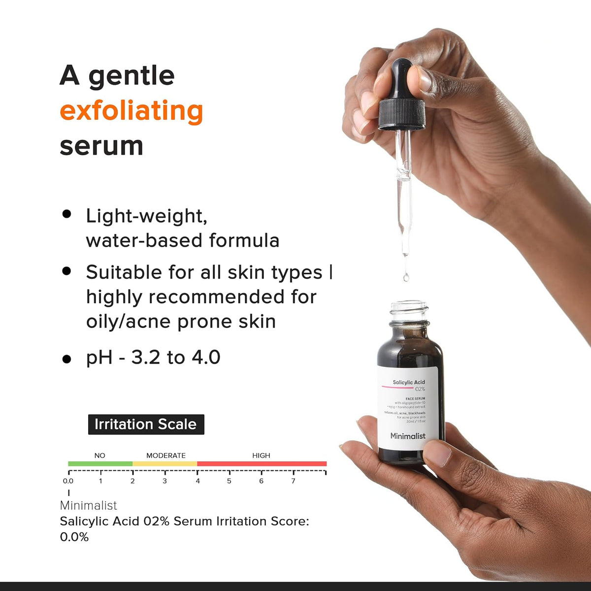 Minimalist Salicylic Acid 2% Serum For Blackheads, Whiteheads & Open Pores | Reduces Excess Oil & Bumpy Texture | BHA Liquid Exfoliant for Oily & Acne Prone Ski