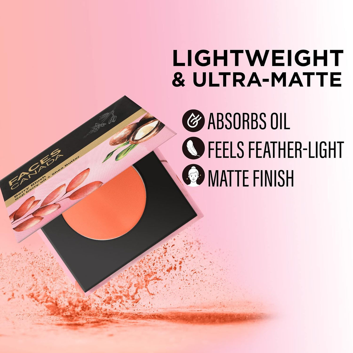 FACES CANADA Berry Blush - Love Vibes Only 03, 4g | Lightweight Long Lasting Ultra-Matte HD Finish | Silky Smooth Texture | Melts Effortlessly & Buildable | Abs