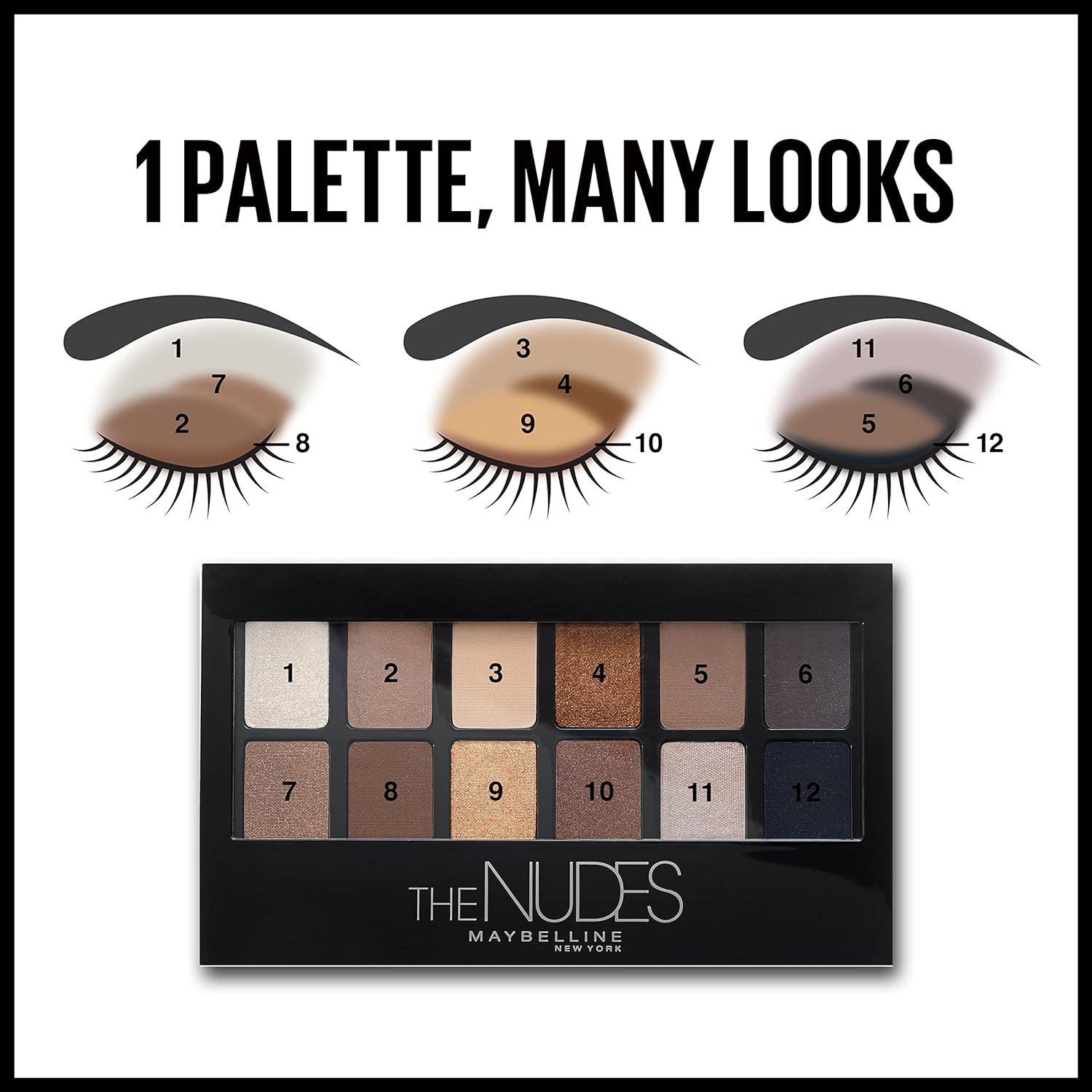 Maybelline New York The Nudes Eyeshadow Palette Powder, Multi, Matte Finish