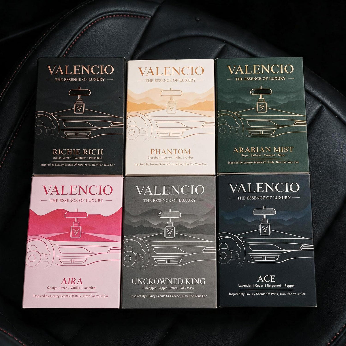 Valencio Luxury Car Perfume Richie Rich – Italian Lemon Hanging Diffuser | Fragrance Inspired by Luxury Body Perfumes | Natural Essential Oils | Long-Lasting Fr