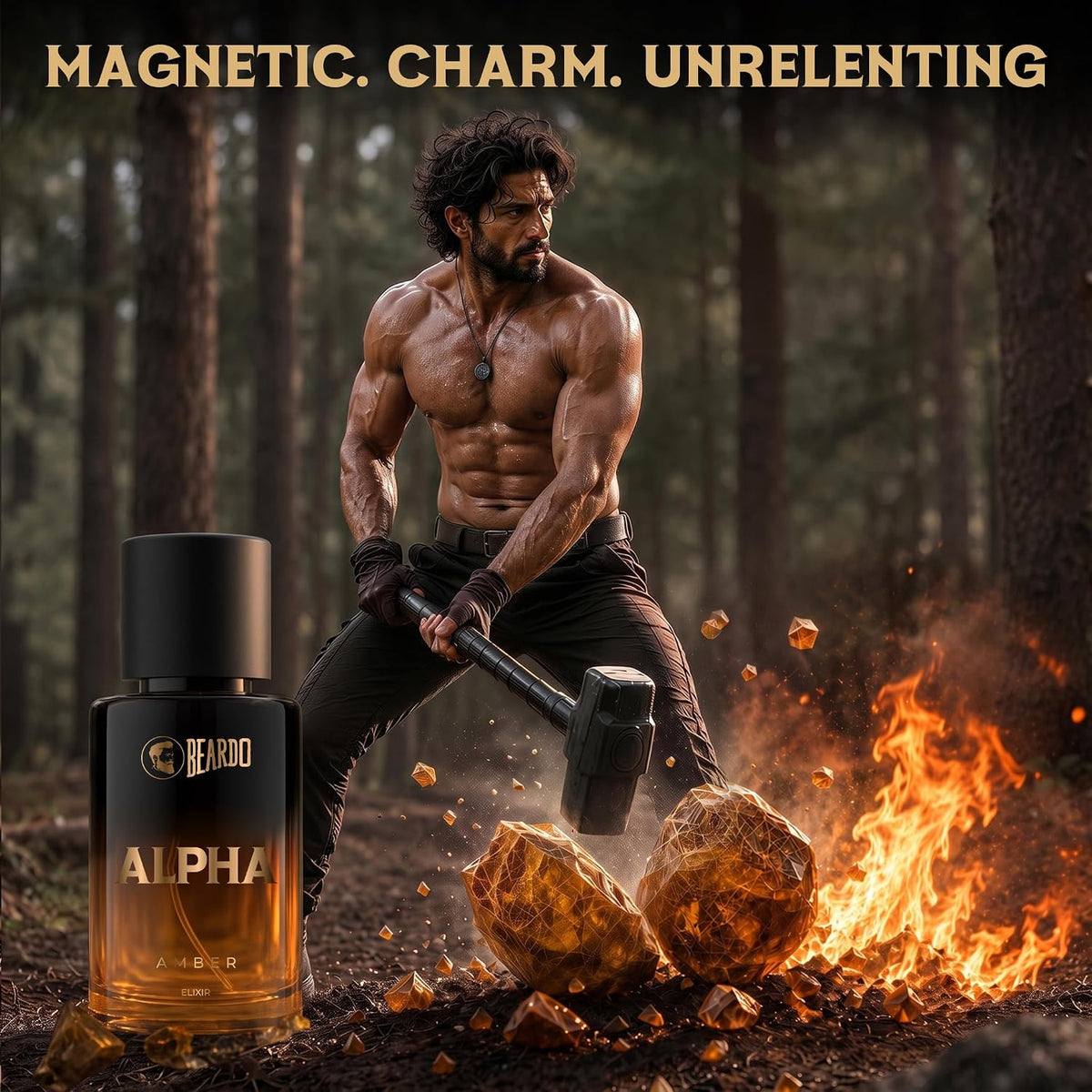 BEARDO Alpha Amber Elixir 30ml | Extrait De Parfum | Woody, Oriental & Ambery Perfume For Men | Long Lasting Perfume | Premium Gift For Man | Gift For Husband |