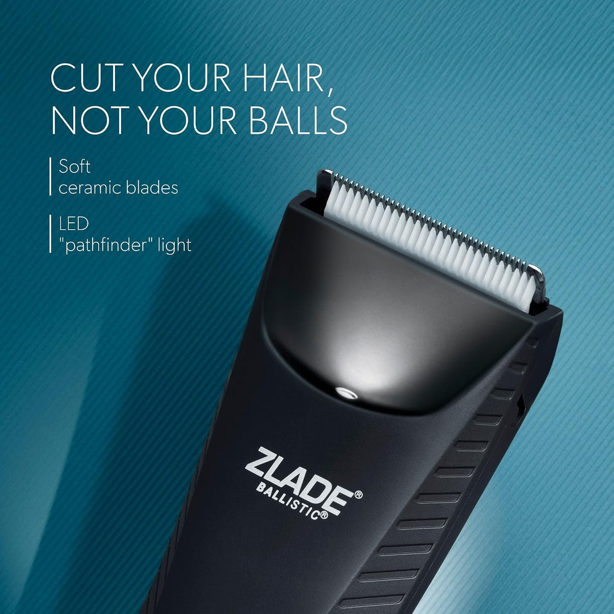 Zlade Ballistic Pro Full Body Trimmer for Men, Beard, Balls, Pubic Hair, Private Parts & Manscaping Groomer | IPX7 Waterproof, No Nicks or Cuts | 7000 RPM Motor
