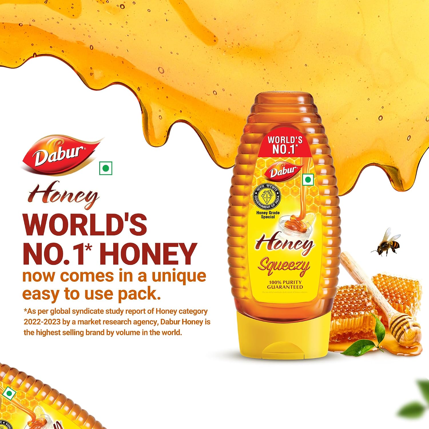 Dabur Honey - 1.4kg (700g x 2, Buy 1 Get 1 Free) | 100% Pure | World's No.1 Honey Brand with No Sugar Adulteration | For Fitness & Health | Natural Immunity Booster | 100% Indigenous | Rich in Antioxidants & Minerals