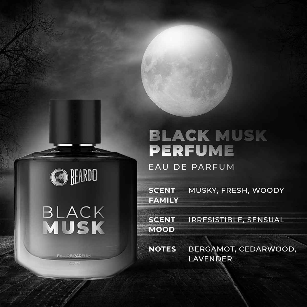 Beardo Black Musk Perfume EDP (100ml) Musk 100 ml (Pack of 1)