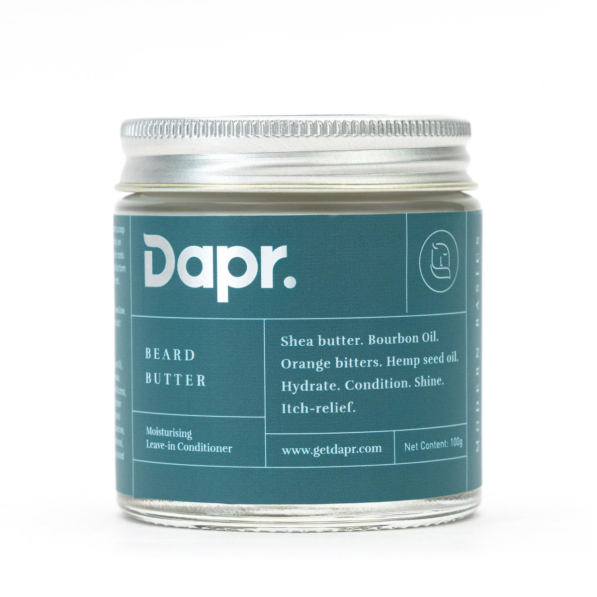 Dapr. Beard Butter (100 grams) |Hydrating and Nourishing with Shea Butter, Bourbon Oil, Orange Bitters & Hemp Seed oil for Softer & Smoother Beard|