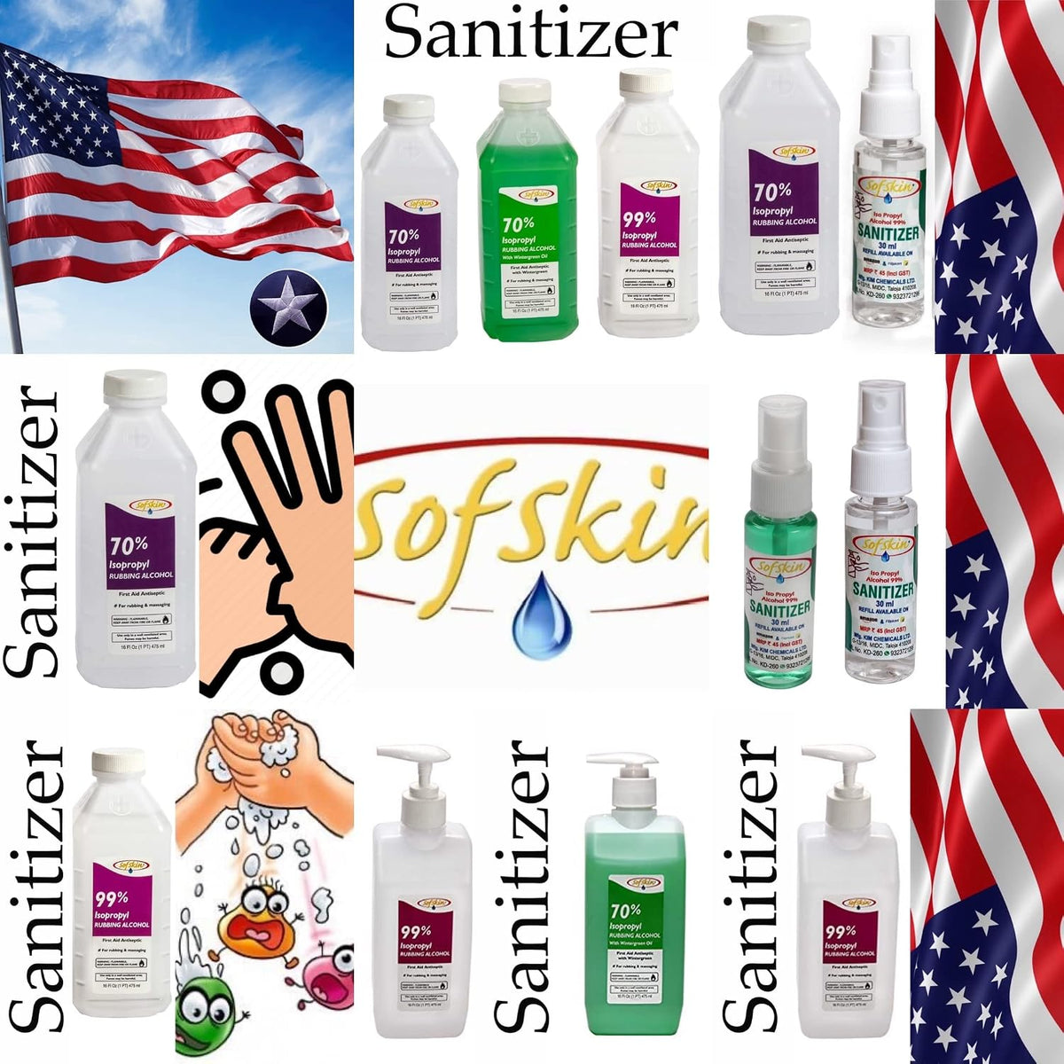 (American Brand) 70% ISO PROPYL ALCOHOL 475 ML WITH SIPHON