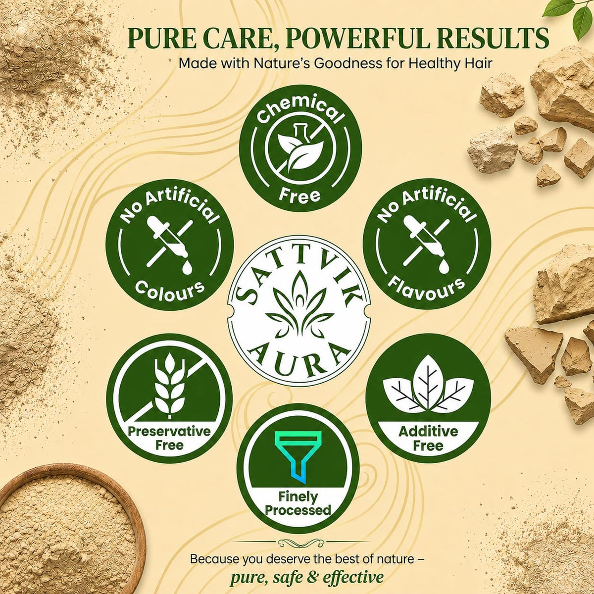 Pure Multani Mitti Powder for Face, Skin & Hair Care | Natural Fuller’s Earth Powder | Fine Powder for Face Pack & Hair Pack | 100g