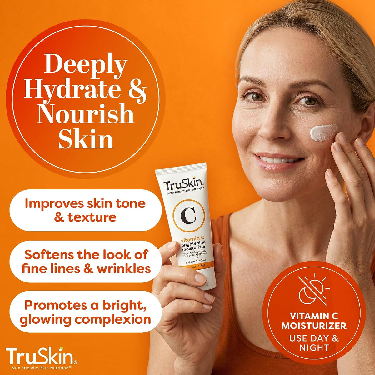 BEST Vitamin C Moisturizer Cream for Face - For Wrinkles, Age Spots, Skin Tone, Firming, and Dark Circles. 4 Fl. Oz 118.29 ml (Pack of 1)